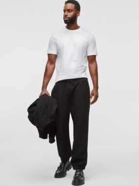 Mode of One Men's Regular-Fit Tapered-Leg Tweed Jogger Pants, SIZE M NWT